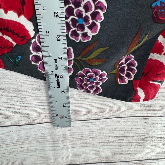 By Together Floral Open Front Kimono Top Womens Medium Gray Red Purple - Picture 10 of 10